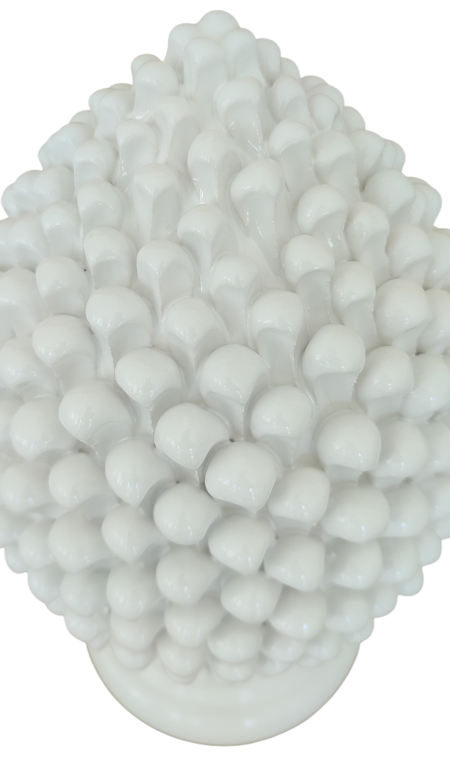 Pigna Classica Bianca In Ceramica Di Caltagirone Dettagli Pigna Classica bianca in ceramica di Caltagirone dettagli