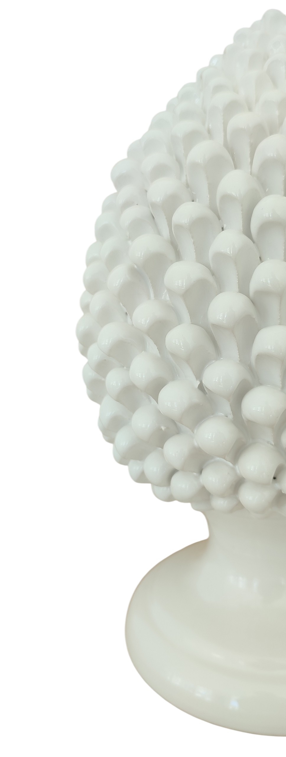 Pigna Classica Bianca In Ceramica Di Caltagirone Profilo Pigna Classica bianca in ceramica di Caltagirone profilo