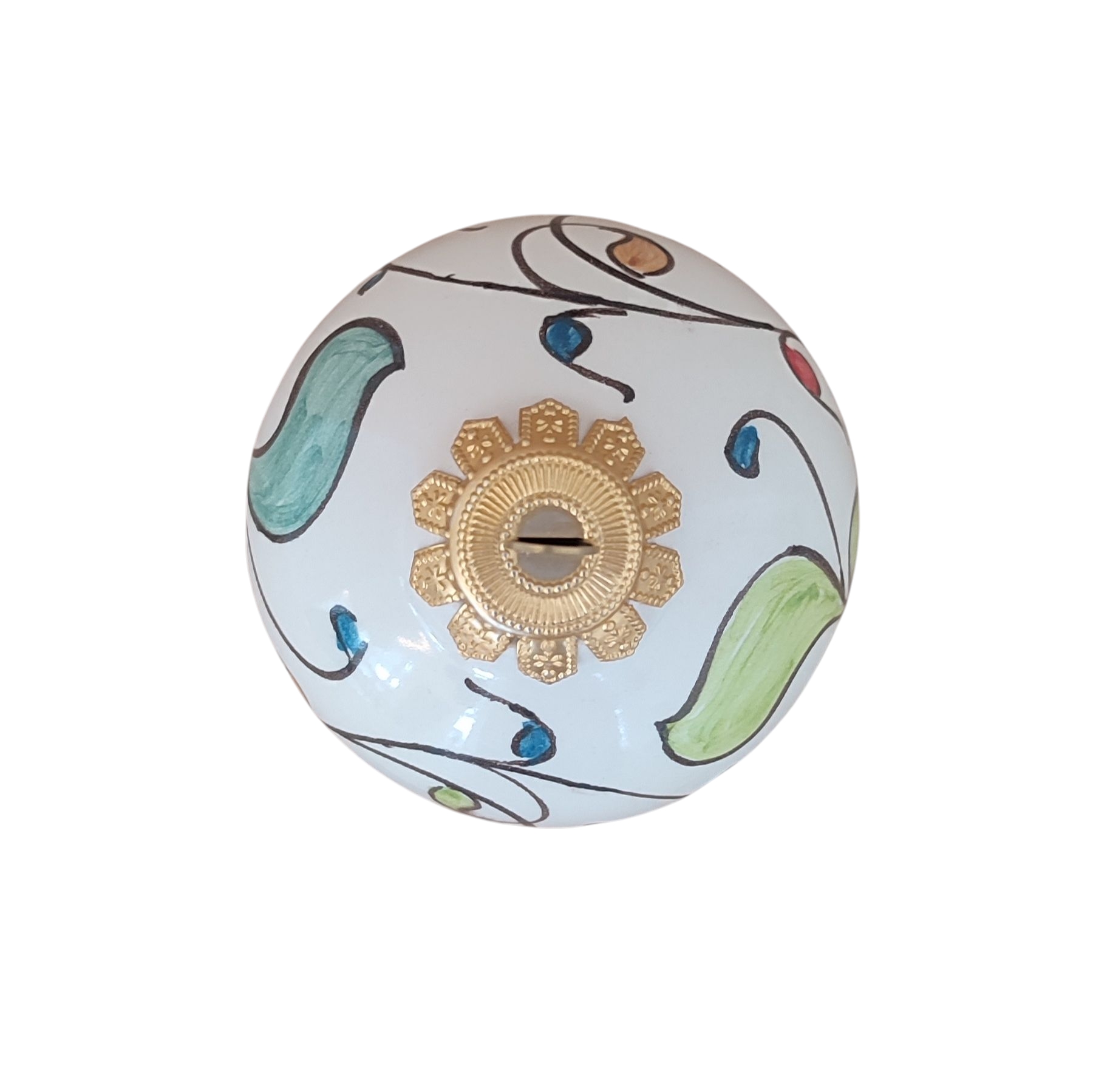 Pallina Di Natale Dipinta A Mano In Ceramica Di Caltagirone Arlecchino Alto Pallina di Natale dipinta a mano in Ceramica di Caltagirone arlecchino alto