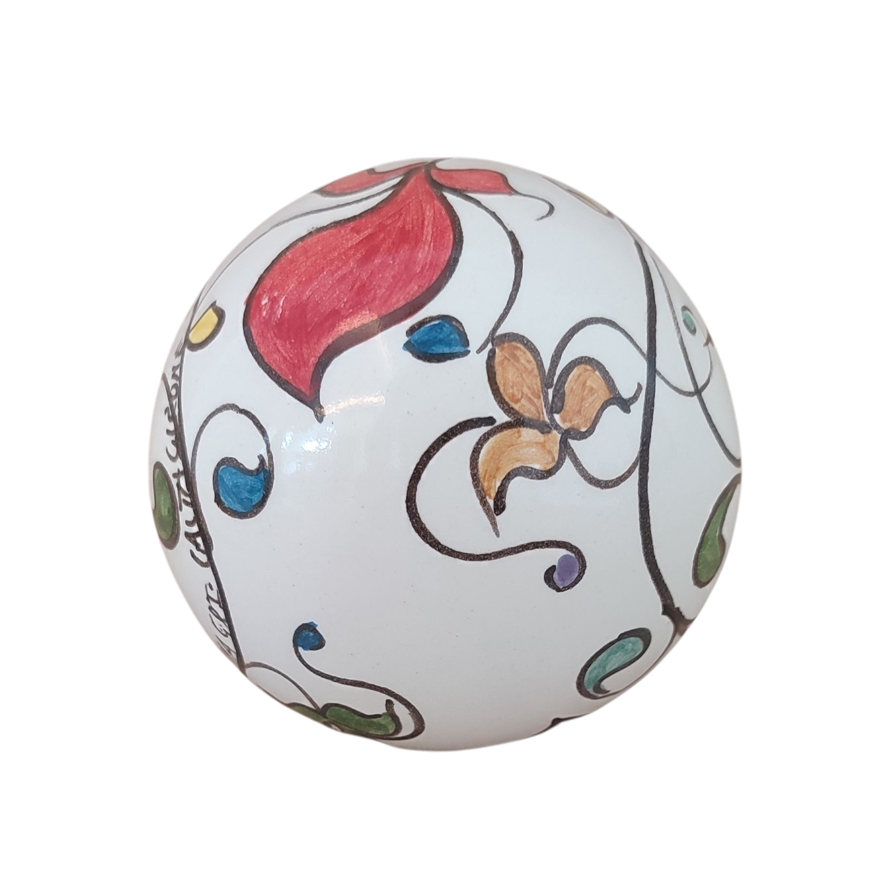Pallina Di Natale Dipinta A Mano In Ceramica Di Caltagirone Arlecchino Sotto Pallina di Natale dipinta a mano in Ceramica di Caltagirone arlecchino sotto