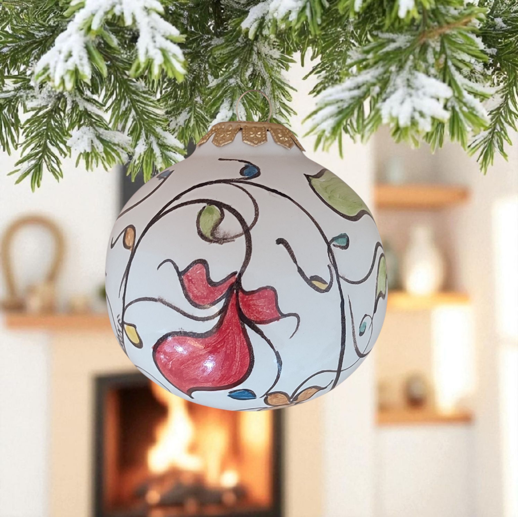 Pallina Di Natale Dipinta A Mano In Ceramica Di Caltagirone Arlecchino Pallina di Natale dipinta a mano in Ceramica di Caltagirone arlecchino