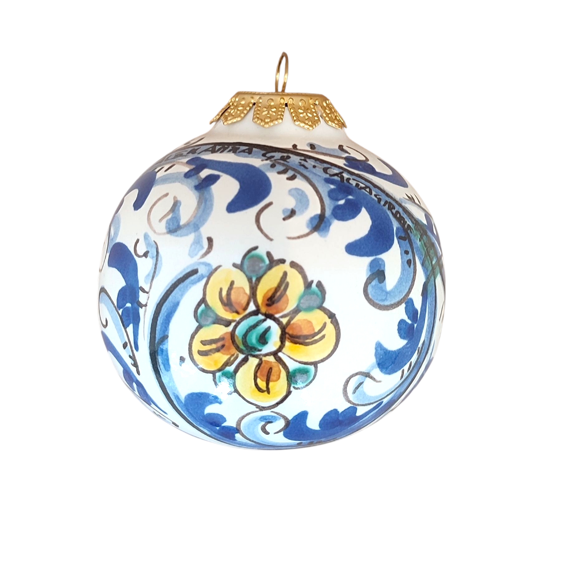 Palla Di Natale In Ceramica Di Caltagirone 601 Blu Palla di Natale in Ceramica di Caltagirone 601 blu