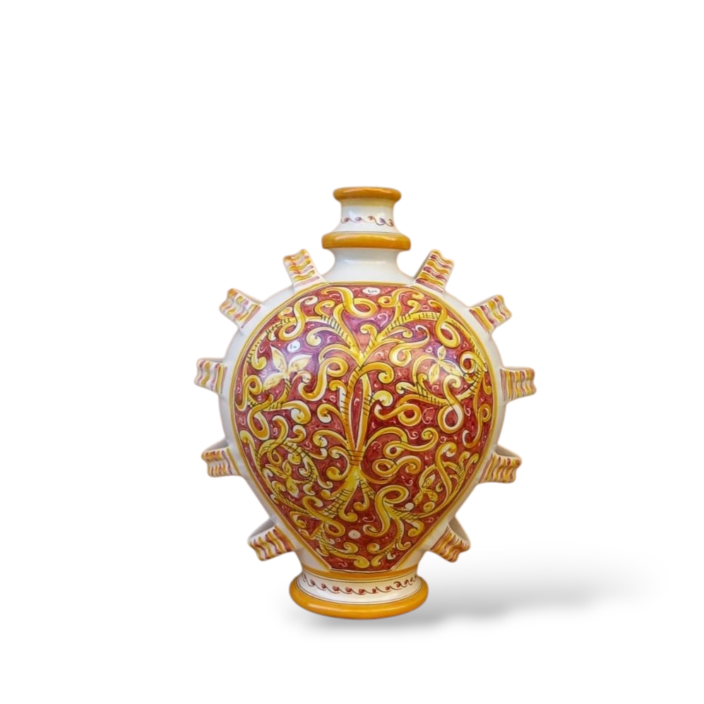 Fiasco Siciliano In Ceramica Di Caltagirone Fronte Fiasco Siciliano in Ceramica di Caltagirone fronte