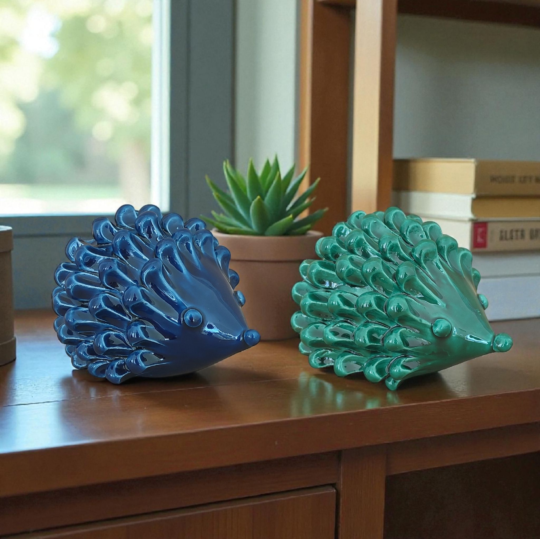 Riccio In Ceramica Di Caltagirone Blu Verde Riccio in ceramica di Caltagirone blu verde