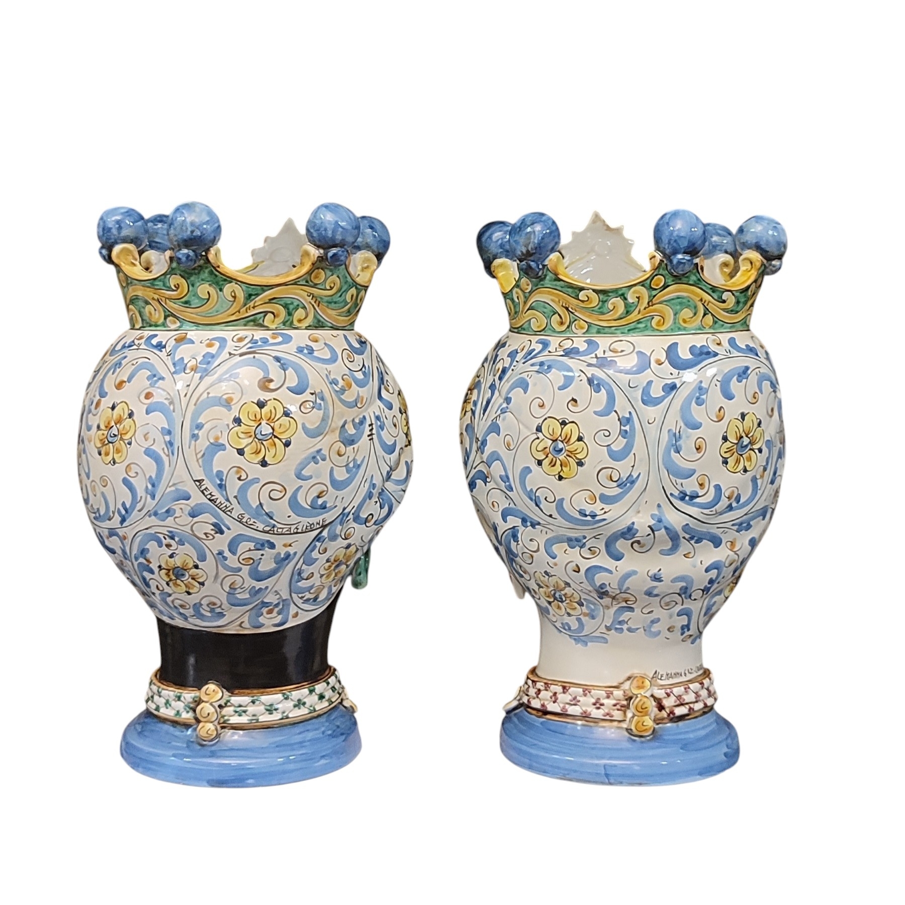 Coppia Teste Di Moro Arabo In Ceramica Di Caltagirone Retro Coppia Teste di Moro arabo in Ceramica di Caltagirone retro