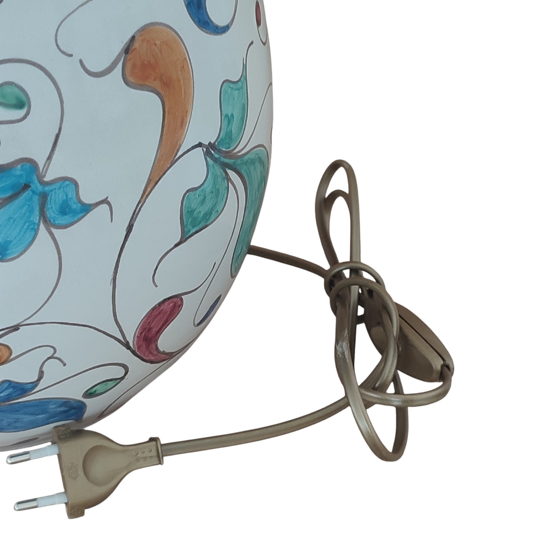 Lampada Decoro Arlecchino In Ceramica Di Caltagirone Dettagli Lampada decoro arlecchino in Ceramica di Caltagirone dettagli