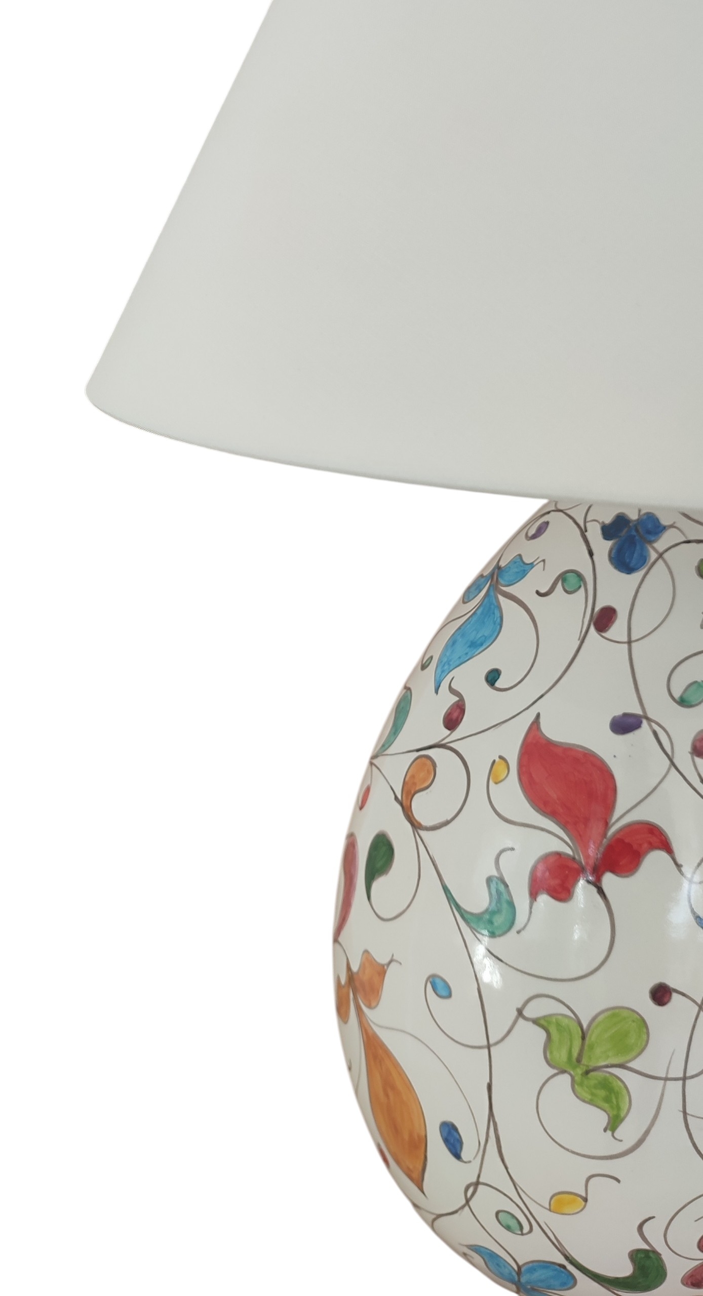 Lampada Decoro Arlecchino In Ceramica Di Caltagirone Sx Lampada decoro arlecchino in Ceramica di Caltagirone